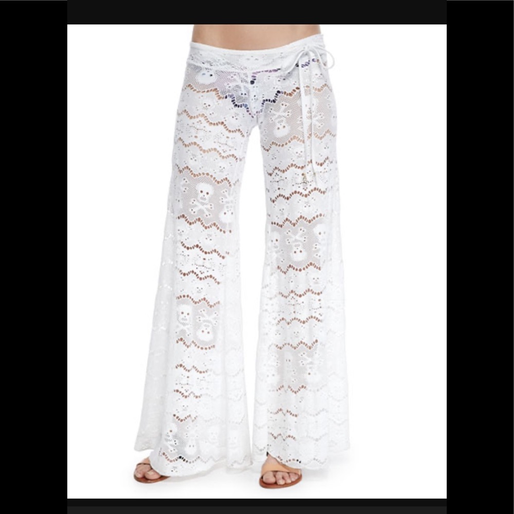 Letarte mesh Flare pant swim coverup sz M